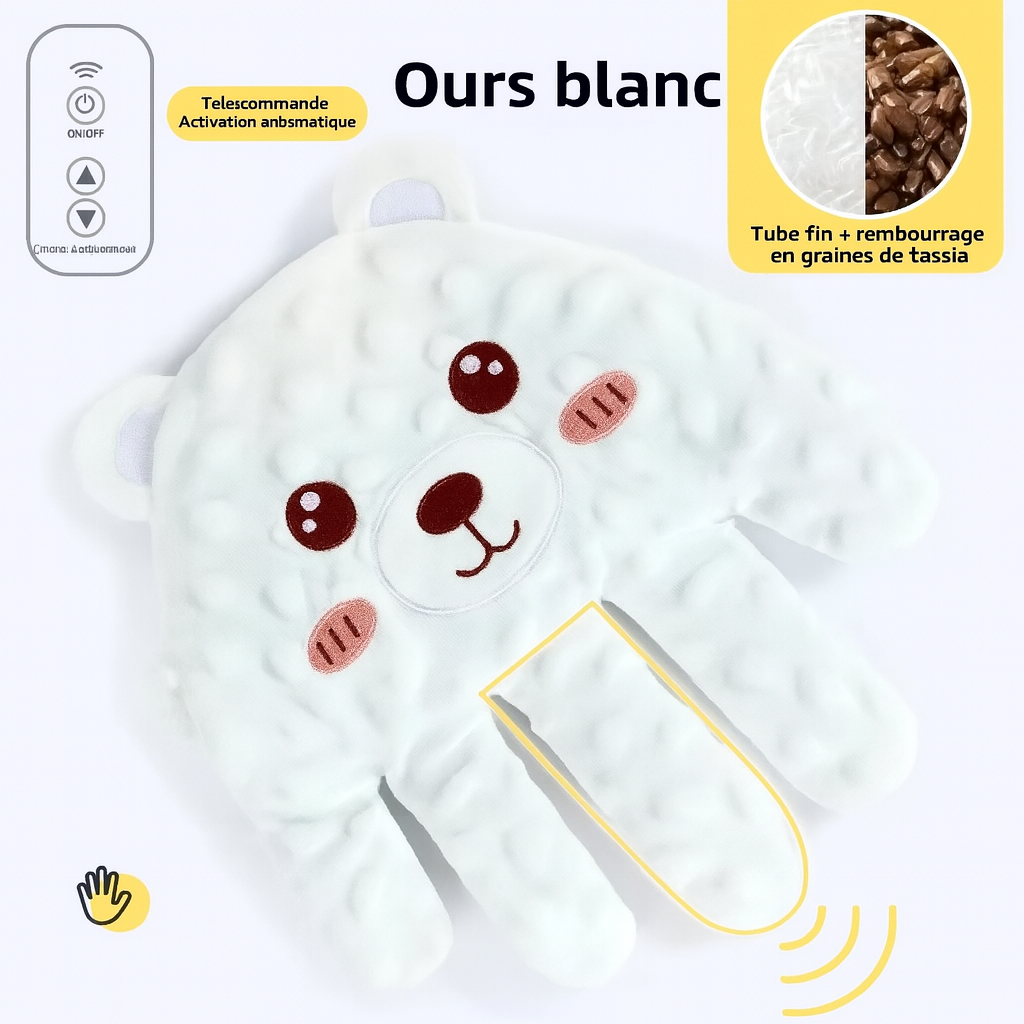 CalmaNest™ – Coussin Chauffant & Apaisant pour Bébé avec Télécommande (3 Modes)